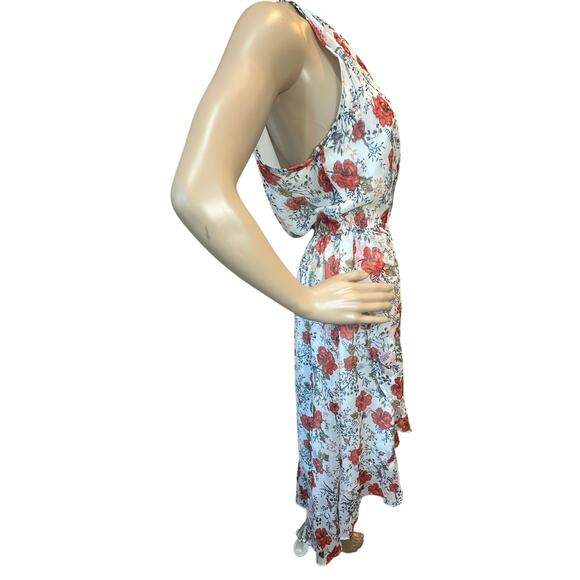 Vintage Abercrombie & Fitch One Shoulder Hi-Low Dress SZ XL Floral Cottagecore - Picture 3 of 16